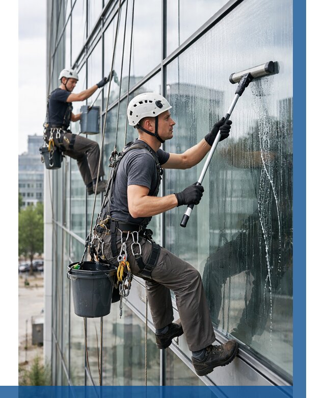 Мойка витражей альпинистами в Мценске от 709 р. под ключ|ВЫСОТНИК-Мцн