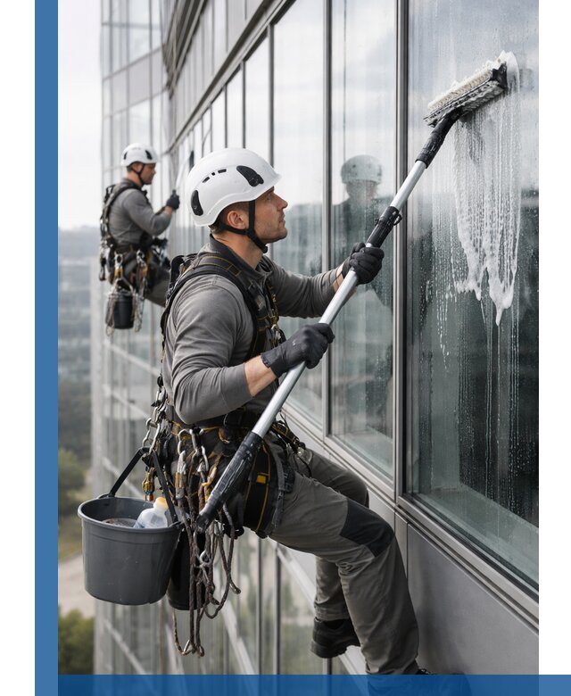 Высотная мойка сплошного остекления с выездом в Мценске