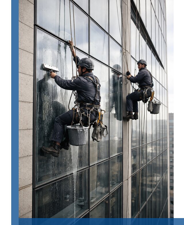 Профессиональная мойка стеклянных фасадов зданий в Мценске