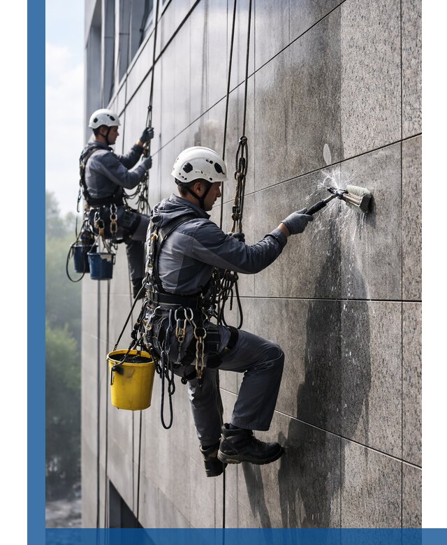 Профессиональная мойка фасада из керамогранита в Мценске