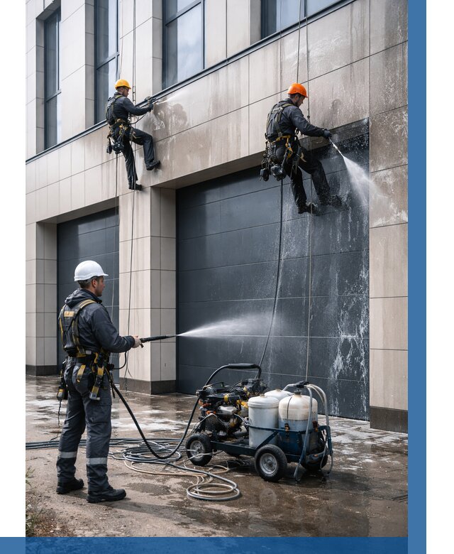 Послестроительная мойка фасада в Мценске от 304 р. | ВЫСОТНИК-Мцн