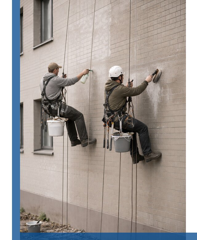 Удаление высолов с фасада зданий в Мценске без повреждений и следов
