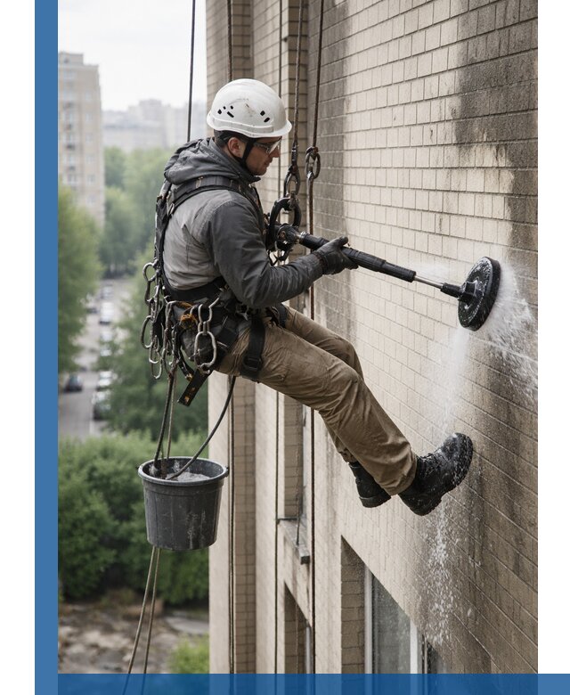 Очистка фасада от копоти в Мценске профессионально и безопасно