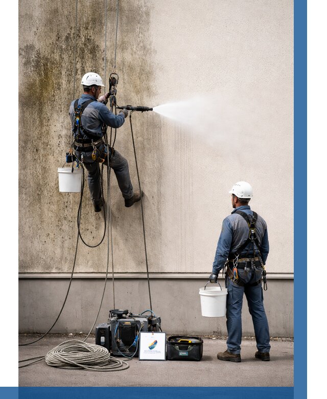 Очистка фасада от плесени в Мценске от 304 р. | ВЫСОТНИК-Мцн