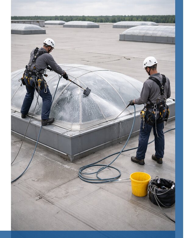 Мойка зенитных фонарей в Мценске, заказать от 4557 р. | ВЫСОТНИК-Мцн