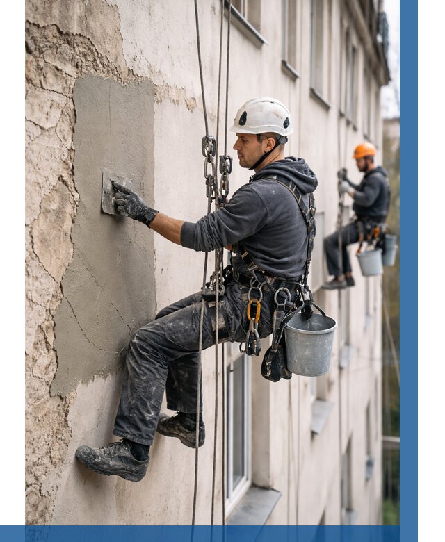 Восстановление штукатурки фасада в Мценске от 1215 р. | ВЫСОТНИК-Мцн
