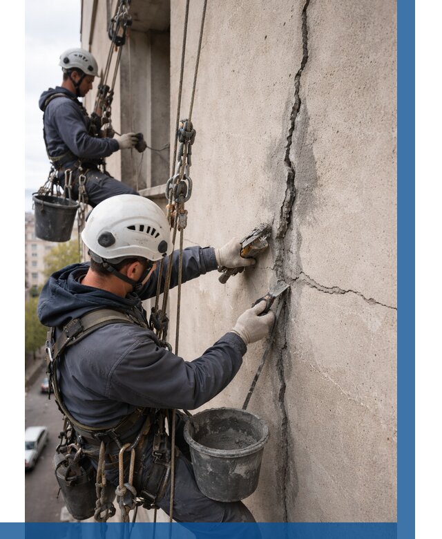 Заделка трещин на фасаде в Мценске от 911 р. | ВЫСОТНИК-Мцн