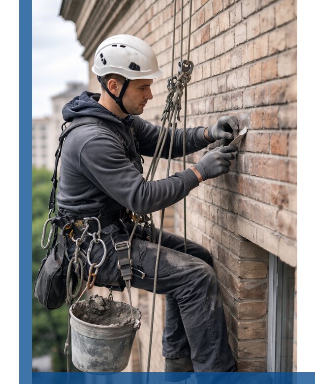 Качественный ремонт кирпичной кладки фасада в Мценске с гарантией