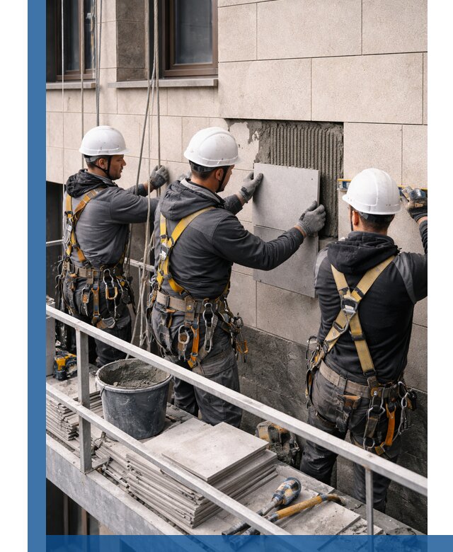 Ремонт облицовки фасада плиткой в Мценске с гарантией