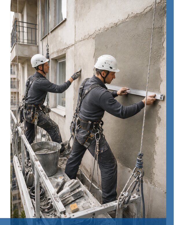 Штукатурка фасада на высоте в Мценске от 911 р. | ВЫСОТНИК-Мцн