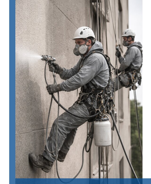 Безвоздушная покраска фасадов зданий в Мценске профессионально