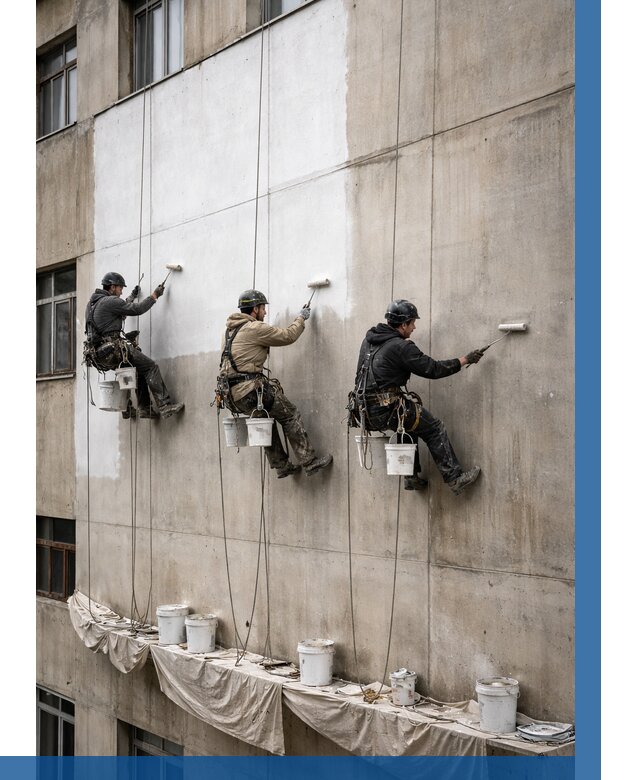 Покраска бетонного фасада в Мценске от 354 р за м2 | ВЫСОТНИК-Мцн