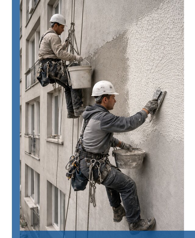 Нанесение декоративной штукатурки короед на фасад в Мценске