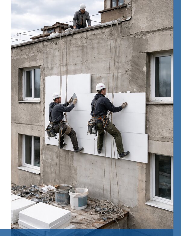 Утепление фасада пенополистиролом в Мценске от 1823 р. | ВЫСОТНИК-Мцн