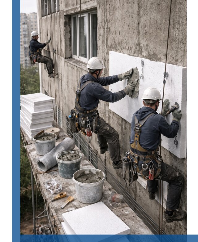 Утепление фасада пенополистиролом в Мценске под ключ