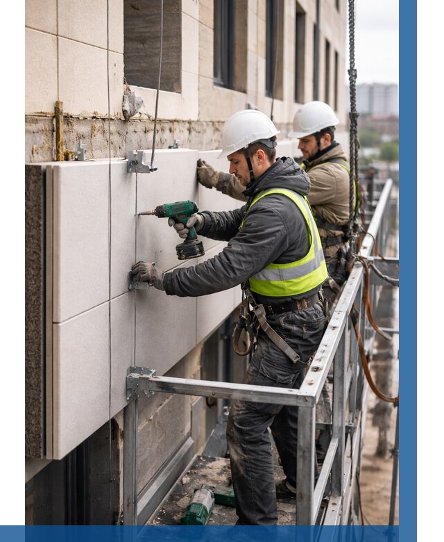 Монтаж фасадных термопанелей в Мценске от 1519 р. | ВЫСОТНИК-Мцн