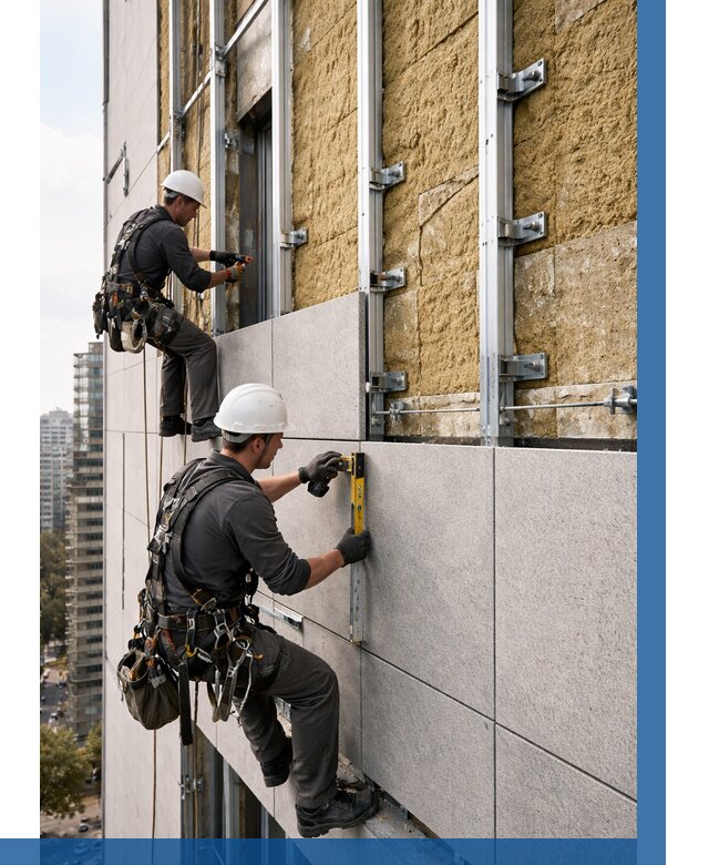 Монтаж вентилируемого фасада в Мценске от 3544 р. | ВЫСОТНИК-Мцн