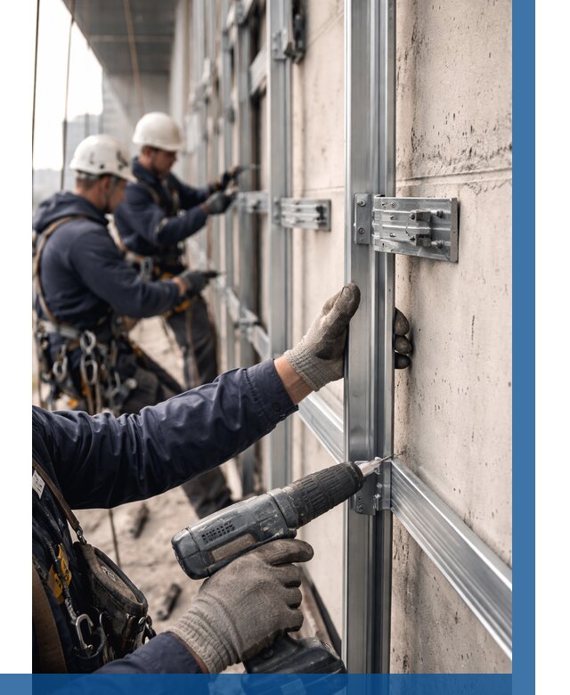 Монтаж подсистемы вентфасада в Мценске от 861 р. | ВЫСОТНИК-Мцн