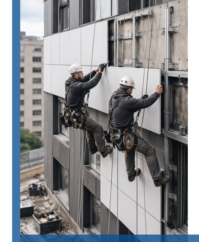 Монтаж композитных панелей фасада в Мценске под ключ