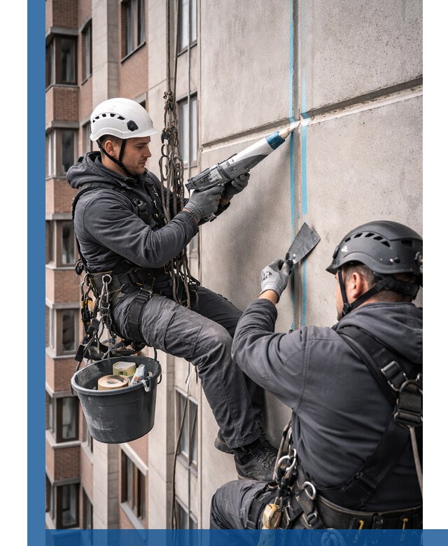 Вторичная герметизация швов фасада и кровли в Мценске