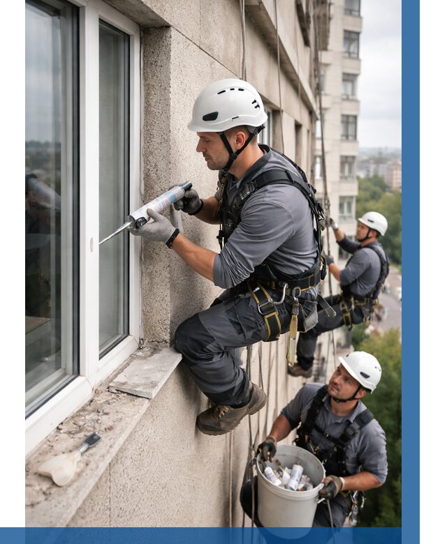 Герметизация оконных швов снаружи в Мценске от 1519 р. | ВЫСОТНИК-Мцн