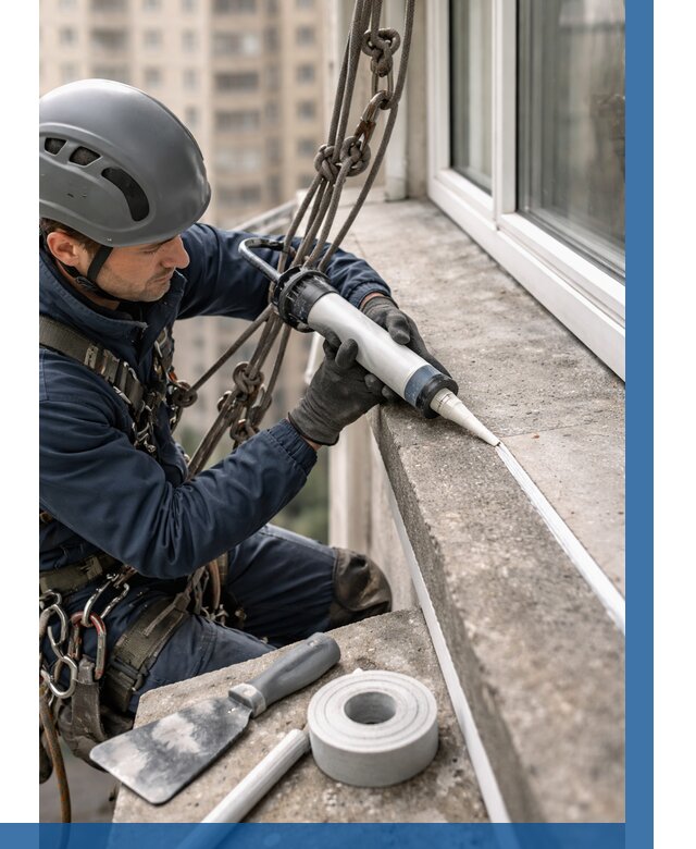 Герметизация балконного козырька в Мценске от 4557 р. | ВЫСОТНИК-Мцн