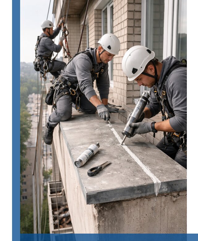 Герметизация балконного козырька в Мценске профессионально