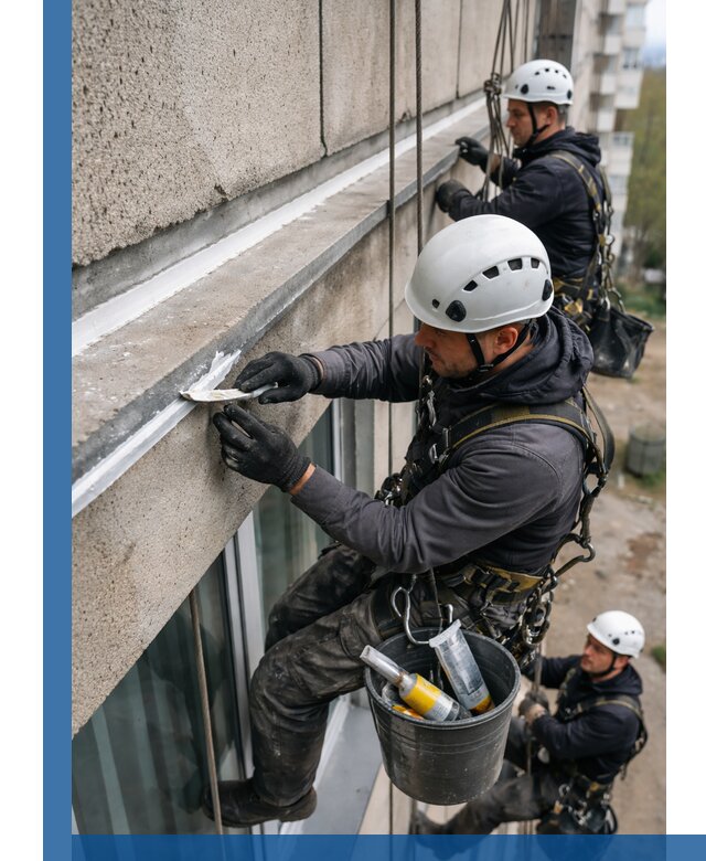 Герметизация примыкания балкона в Мценске под ключ с гарантией