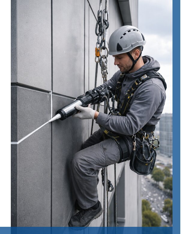 Герметизация стыков фасадных панелей в Мценске от 6583 р.| ВЫСОТНИК-Мцн