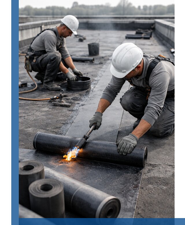 Ремонт рулонной кровли в Мценске герметизация и восстановление