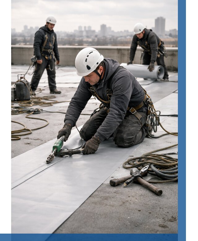 Ремонт мембранной кровли в Мценске от 1823 р./м2 | ВЫСОТНИК-Мцн