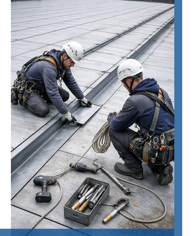 Ремонт фальцевой кровли в Мценске от 709 р. | ВЫСОТНИК-Мцн