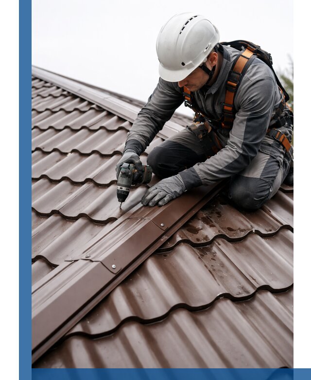 Ремонт металлочерепицы на крыше в Мценске профессионально