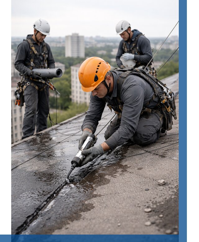 Устранение протечек кровли в Мценске от 12152 р. | ВЫСОТНИК-Мцн