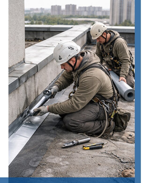 Ремонт кровельных примыканий в Мценске от 1215 р. | ВЫСОТНИК-Мцн