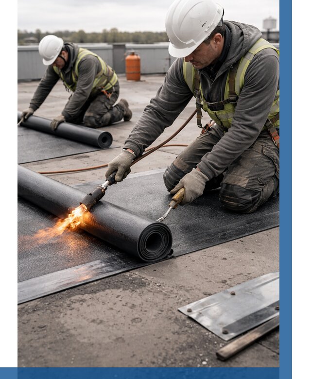 Монтаж наплавляемой кровли в Мценске от 861 р. — ВЫСОТНИК-Мцн