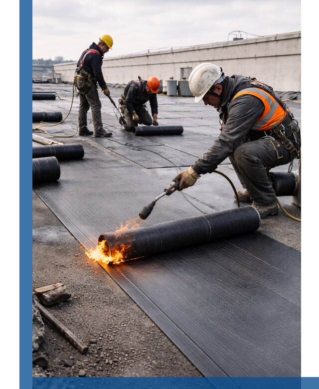 Монтаж наплавляемой кровли в Мценске профессионально