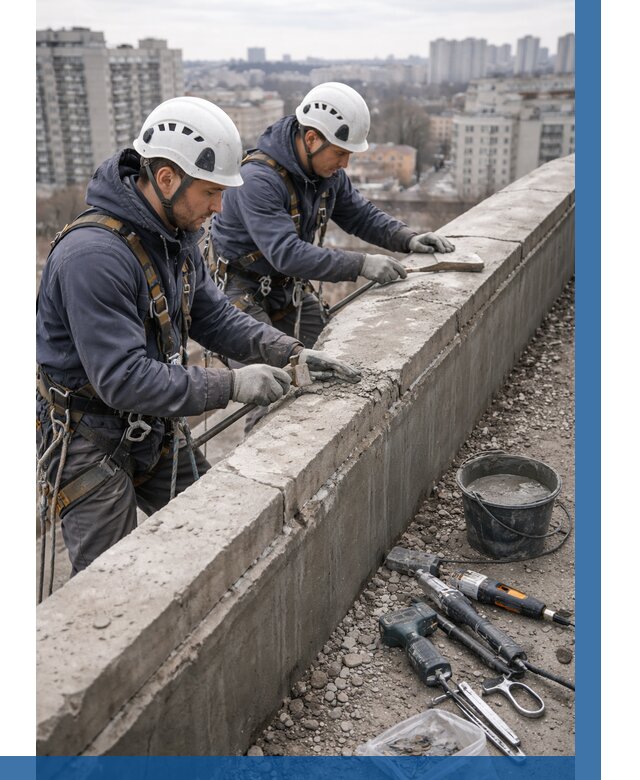 Ремонт парапета на кровле в Мценске от 1519 р. | ВЫСОТНИК-Мцн