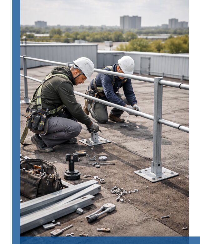 Монтаж кровельного ограждения в Мценске под ключ с гарантией