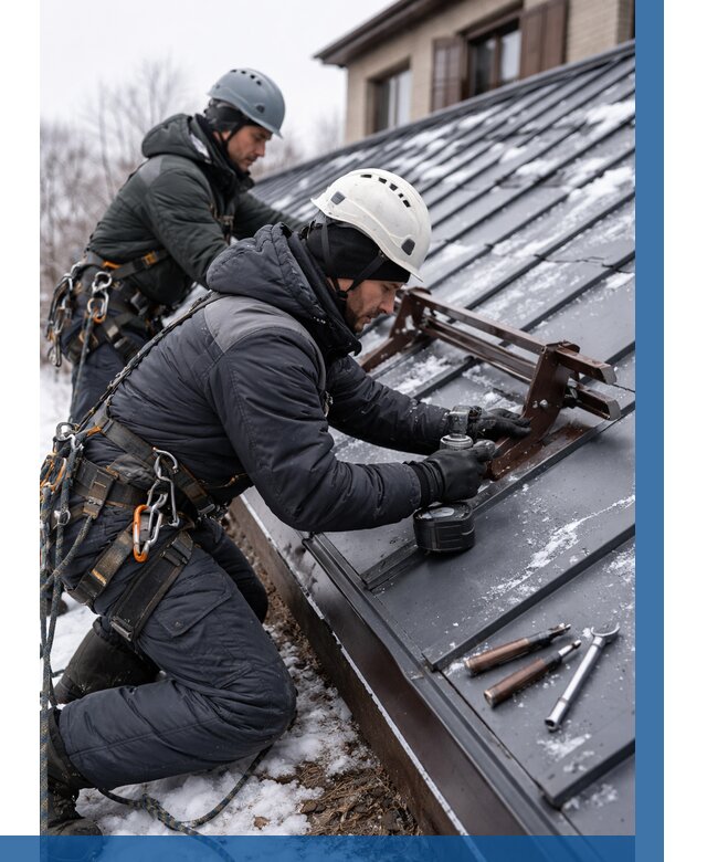 Монтаж снегозадержателей в Мценске от 456 р. | ВЫСОТНИК-Мцн