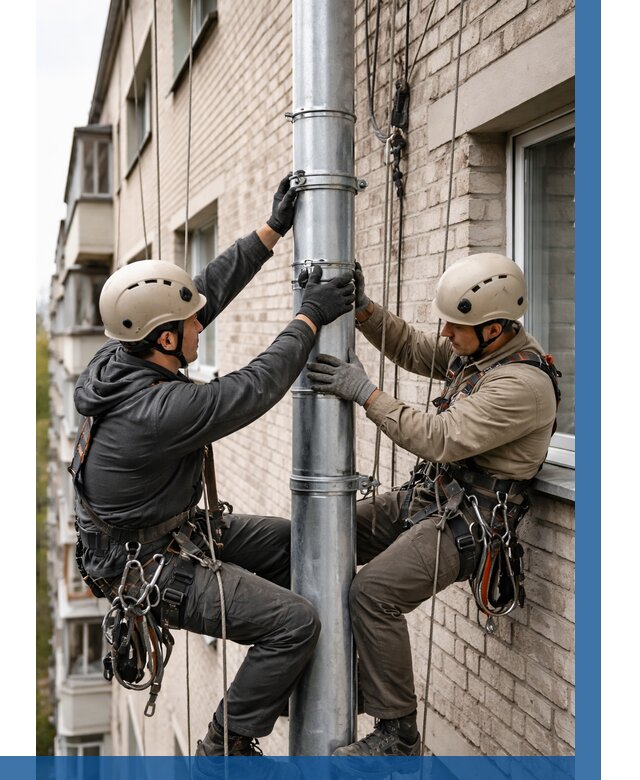 Замена водосточных труб в Мценске от 6583 р. | ВЫСОТНИК-Мцн