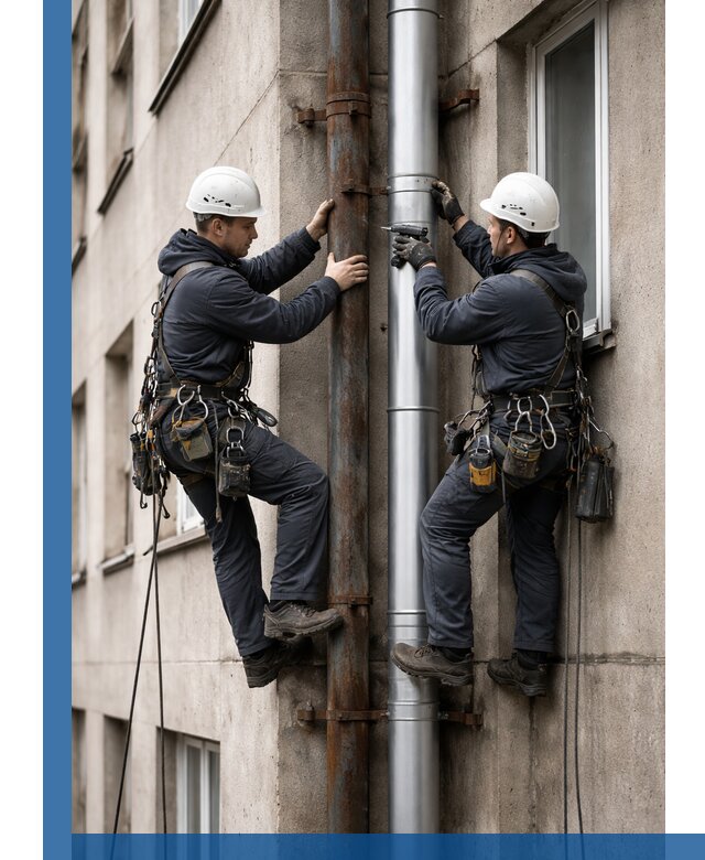 Замена водосточных труб в Мценске: монтаж и демонтаж под ключ