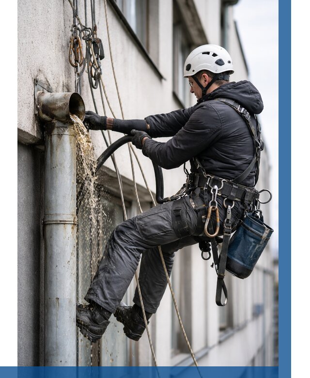 Прочистка водосточных труб в Мценске от 3544 р. | ВЫСОТНИК-Мцн