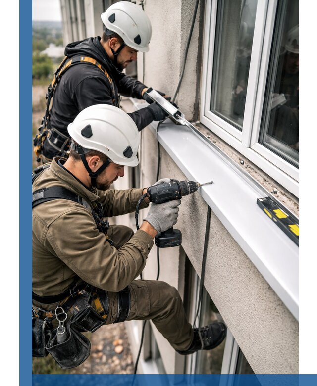 Профессиональный монтаж оконных отливов и отведения воды в Мценске
