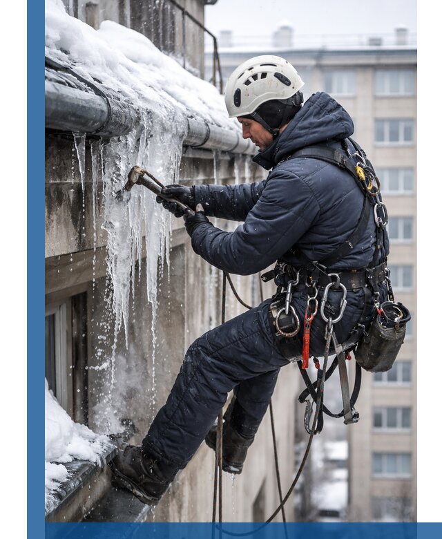 Удаление наледи и чистка водостоков в Мценске оперативно и безопасно