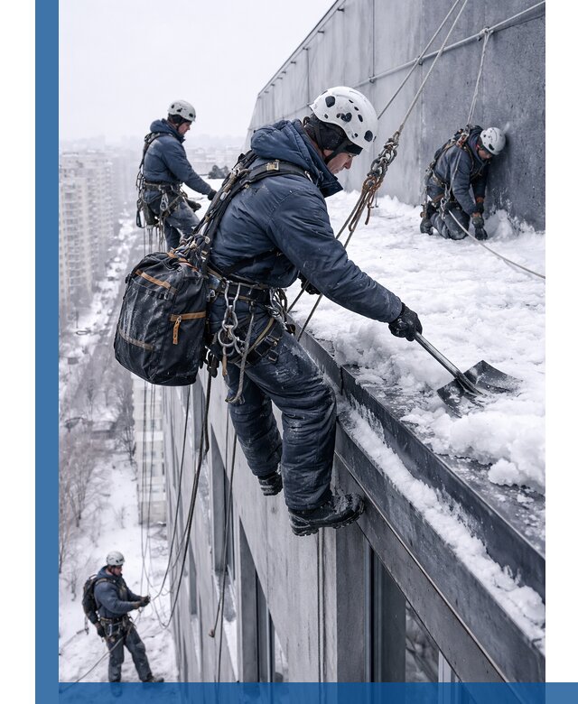 Абонентское обслуживание кровли зимой в Мценске регулярный уход