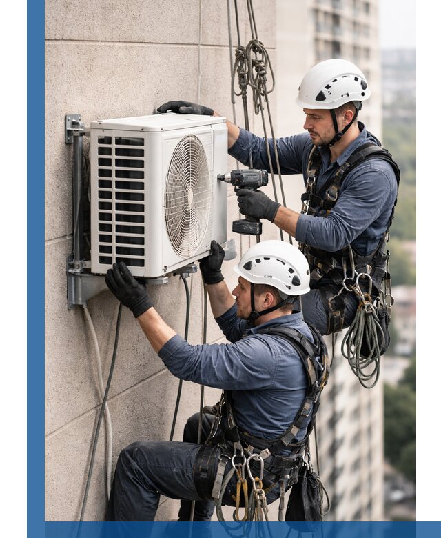 Монтаж внешнего блока кондиционера в Мценске установка и крепление