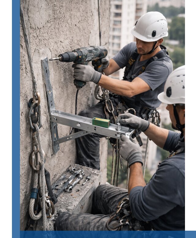 Установка кронштейнов кондиционера и крепежа в Мценске