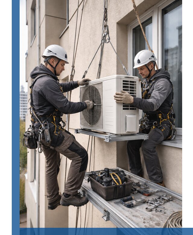 Перенос внешнего блока кондиционера в Мценске с монтажом и крепежом