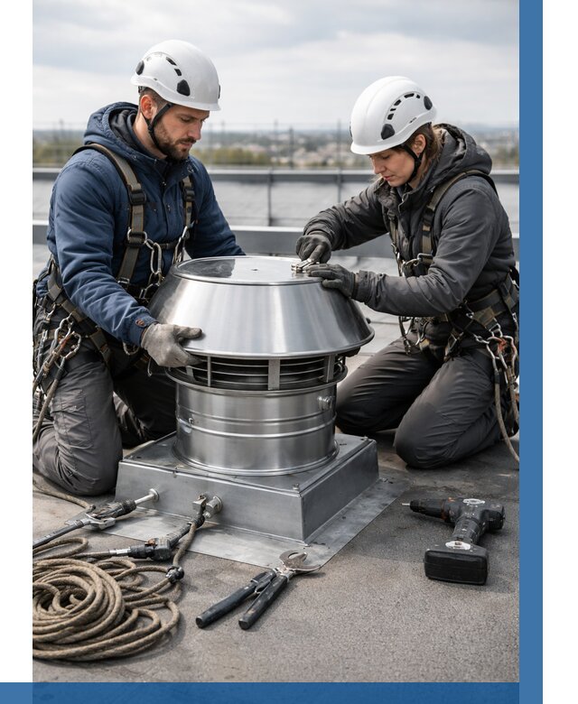 Установка дефлекторов на кровле в Мценске от 4557 р. | ВЫСОТНИК-Мцн